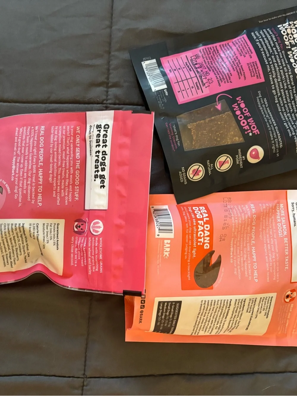 Bark Fruity Bootys Soft Bakes dog treats - Mixed Berries, pork, & salmon flavors